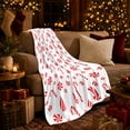 thumbnail image 3 of Sweet Peppermint decorative motif Cane Pattern Living Room Sofa, Festive Holiday Scene, Warm Flannel Blanket for Living Room and Reading Nook, Art Lovers Thanksgiving Gift, Festive Home Decor, 3 of 9