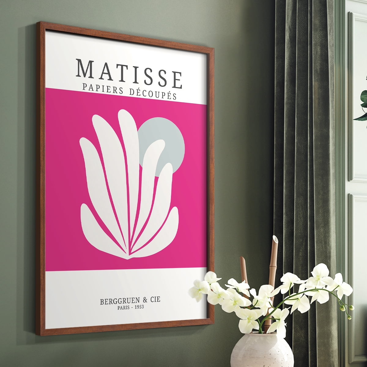 Matisse CDXXII in Brown Solid Wood Framed Print No Nail Hanging
