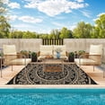 thumbnail image 3 of Bsmathom Waterproof Outdoor Rug 5'x8' Reversible Boho Plastic Straw Patio Deck Camping Rugs, Indoor Outdoor Portable RV Mat Clearance Carpe, 3 of 9