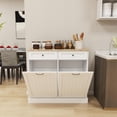 thumbnail image 6 of Tilt Out Trash Can with 2 Doors and 2 Drawers, Hidden Kitchen Garbage Can, Freestanding Pull Out Sorter Cabinet, White, 6 of 6