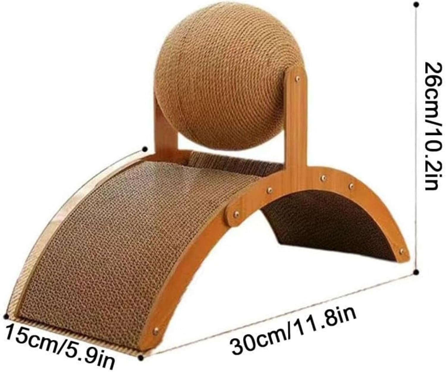 Cat Scratching Ball on Stand, Wobble Ball Cat Scratcher, Interactive Cat Arch Scratchers for Indoor Cats, 360° Rotating Sisal Ball Sturdy Stand Type Cat Furniture Protector Toy