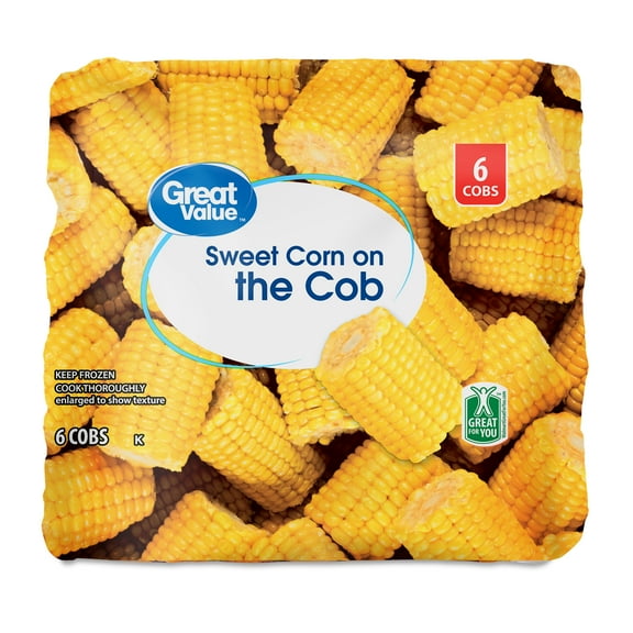 Great Value Sweet Corn on the Cob, 6 Count (Frozen)