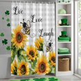 thumbnail image 4 of Shower Curtain, Sunflower Farmhouse Floral Bee Waterproof Shower Curtain Set with Hooks for Bathroom Showers,Stalls and Bathtubs,72x72In Classical Grey Plaid, 4 of 9