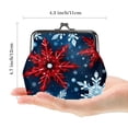 thumbnail image 2 of Snowflake *Travel Wallet with 0.7 Microfiber Zinc Alloy Jaws, 4.3x4.7 in/11x12 cm - Compact & Durable Coin Purse for Travel Essentials - Black*, 2 of 7