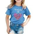 thumbnail image 3 of SOFTCCLO Girls Tshirts Short Sleeve Crewneck Graphic Tees Carnival Print Casual Stylish Festival Wear T-Shirts for Girls Size 4-5Y, 3 of 5