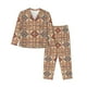 thumbnail image 1 of Fotbe Traditional Tribal Aztec Conjunto de Pijama de Manga Larga para Mujer con Estampado, Ropa de Dormir de 2 Piezas, Conjunto de Casa Suave y Cómodo con Bolsillos-Medium, 1 of 7
