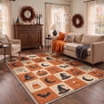thumbnail image 3 of GENIMO 2'x3' Halloween Doormat, Washable Non Slip Soft Vintage Pumpkin Outdoor Door Mat for Front Door Covered Porch Patio Entryway, Rust Orange, 3 of 6