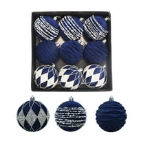 JVBTVB Diamond Encrusted Flocked Christmas Ornaments Set of 9 3.15 Inch Hanging Ball Decor for Christmas Tree Window Display