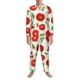 thumbnail image 4 of Kll Fresh Red Tomato Sleepwear Mens Flannel Pajamas,Long Cotton Pj Set, 4 of 9