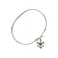 thumbnail image 2 of 7 inch Oval Eye Hook Bangle Bracelet w/ Chastity medal charm w/ May Green Swarovski Crystal, 2 of 3