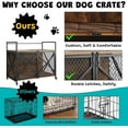 thumbnail image 5 of Garvee 31in Dog Crate Furniture, Rustic Brown Heavy Duty Wooden Dog Kennel with Lockable 360° Wheels, Double Door Pet Cage End Table for Small, Medium & Large Dogs, 5 of 6