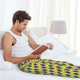 thumbnail image 5 of Balery Mardi Gras Purple Yellow Plaid Pantalones de pijama para hombre, pijama ultraligero, pantalón de descanso-Large, 5 of 6