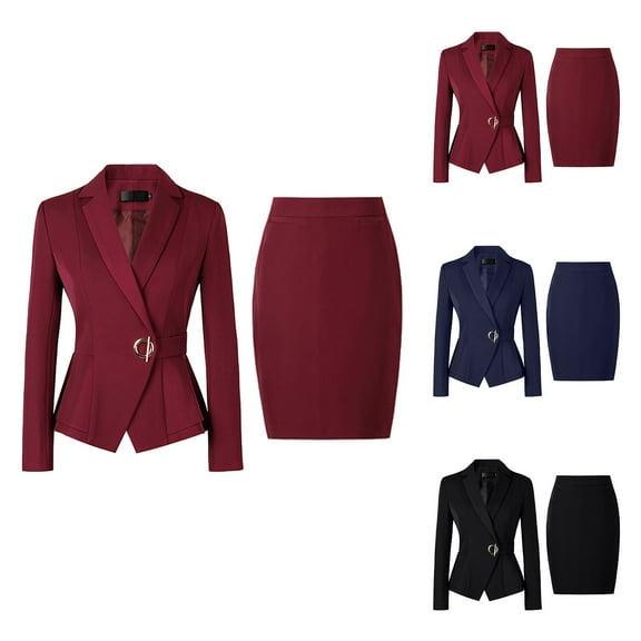YM Womens Suits 2 Piece Set Business Formal Skirt 2 Piece Outfits for Women Blazer Jacket and Skirts Sets Work Suits