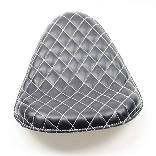 Black Diamond Leather Solo Slim Seat For Harley XL Bobber Chopper Custom Bike