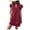 Wine, variant on biudgviw Casual Dresses for Women Ruffle Cap Short Sleeve Midi Dress Textured V Neck Beach Vacation Short Sundress Trendy Clothes