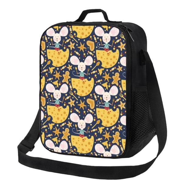 Disketp Mouse Cheese Bolsa Térmica Estampada para Almuerzo, Lonchera para Hombres y Mujeres Adultos