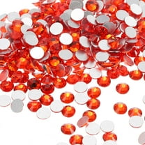 Uxcell SS30 Round Flatback Rhinestones 6.3-6.5mm Crystal Glass Gems Diamonds for DIY Crafts Clothes Shoes Nail Art Decoration, Orange 576Pcs
