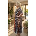 thumbnail image 2 of Oussum Women's Plus Size Animal Print Maxi Kaftan Dress, Loose V-Neck Beach Cover Up Resort Lounge Caftan, Multicolor, 2 of 4