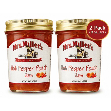 Mrs. Miller's Hot Pepper Peach Jam, 2 pack, 9 oz