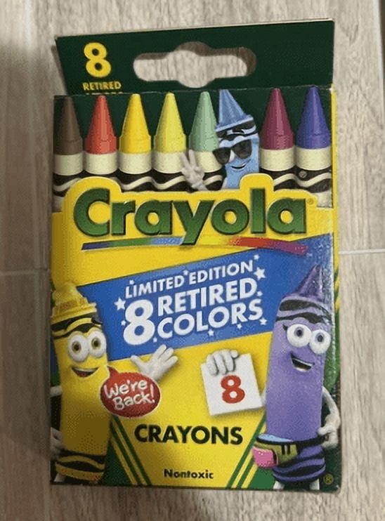 Crayola Limited Edition Crayons Set 8 Retired Colors + Mint Sharpener & Coloring Book