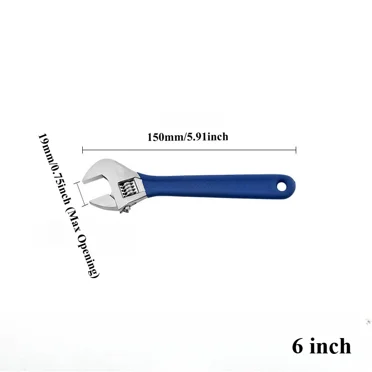 Adjustable English Key Multifunctional Universal Wrench Pocket Monkey Panner Large Opening Mechanical Workshop Hand Repair Tool (6 inch)