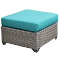 thumbnail image 1 of TK Classics Florence Wicker Patio Ottoman in Turquoise, 1 of 1