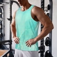 thumbnail image 5 of Lsque Cyan Mint Marble Pattern Mens Tank Tops Muscle Athletic Quick Dry Sleeveless Workout Fitness T Shirts Beach Tank Top, Loose-fit Sleeveless Shirt for Men-X-Large, 5 of 7