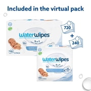 WaterWipes Sensitive Baby Wipes Virtual Bundle, 99.9% Water, Unscented & Hypoallergenic, 960 Wipes