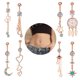 thumbnail image 1 of 8 Uds. Piercing para ombligo con estrellas, pendiente para ombligo con colgante de cristal de diamantes de imitación, joyería para el cuerpo de plátanos de acero inoxidable, 1 of 5