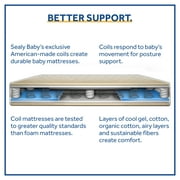 Sealy Baby Ultra Rest 2-Stage Antibacterial Baby Crib Mattress and Toddler Mattress, 204 Coil