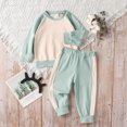thumbnail image 2 of Otqutp Loose Tops for Toddler Kids Baby Girls Long Sleeve Sweatshirt Tracksuit Tops Pants 2PCS Outfits Clothes Set Fall Winter Pants Sweatsuit(Green,18-24 Months), 2 of 9