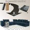 thumbnail image 5 of SOULART 5-Seater 119" Modular Sectional Sofa Couch with Reversible Chaise, Comfy Corduroy Fabric, Oversized U/L-Shaped Sofa for Living Room, No Assembly Required, blue, 5 of 11