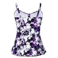 thumbnail image 4 of Hilor Womens 50's Retro Ruched Tankini Tops Ruffle Hem Swimsuit Tops Plus Size Swimwear Tops, 4 of 7