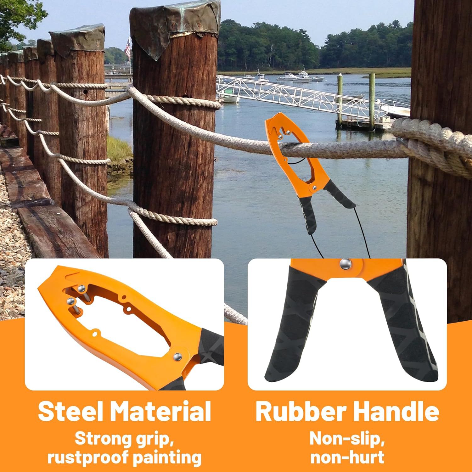 Arcticwind Kayak/Canoe Anchor Grip, Kayak Brush Gripper, boat clamp for fixing self-locking tension jaws,Canoe,Boat for Fishing Boating and Camping Kayak Accessories,Metal buckle,With Kayak handrail