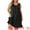 Black, variant on DARING DIVA Women's Plus Size Satin V Neck Sleeveless Pleated Nightgown 1X Black