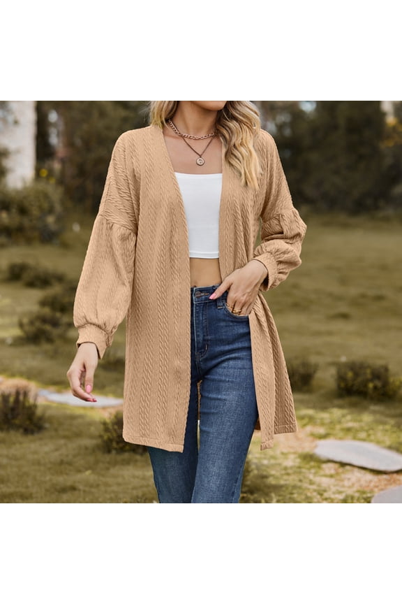 Womens Lightweight Work Long Sleeve Trendy Solid Sweater Front Open Cardigan for Women 2025