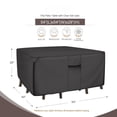 thumbnail image 2 of 600d Tough Canvas Heavy Duty Square Patio Table And Chair Cover - Waterproof Outdoor General Purpose Furniture Covers 54 Inch  Black, 2 of 7