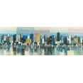 thumbnail image 2 of Florio, Luigi 32x14 Gold Ornate Wood Framed with Double Matting Museum Art Print Titled - Manhattan Aqua, 2 of 4