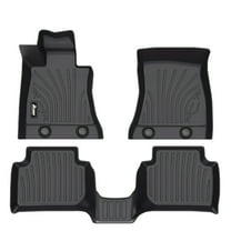 Ikon Motorsports 3D TPE Floor Mats, Compatible with 2017-2025 Alfa Romeo Giulia RWD, IKON Style All Weather Waterproof Non-Slip Floor Liners, Front & 2nd Row Full Set Car Interior Accessories, Black