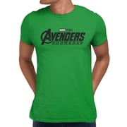 Marvel Avengers Doomsday Men's Logo Black White T-Shirt (Irish Green, X-XXXL)