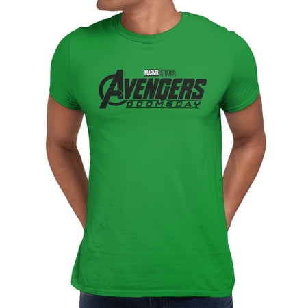 Marvel Avengers Doomsday Men's Logo Black White T-Shirt (Irish Green, X-XXXL)