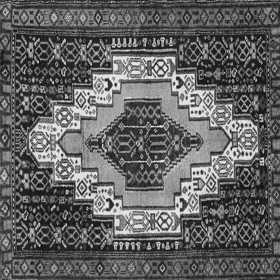 Ahgly Company Indoor Square Persian Gray Traditional Area Rugs, 7' Square
