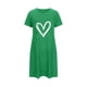 thumbnail image 4 of Camisón corto de poliéster para mujer, talla grande, estampado de San Valentín, cuello redondo, manga corta, 4 of 4