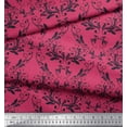 thumbnail image 3 of Soimoi Pink Velvet Fabric Filigree Damask Print Fabric by Yard 58 Inch Wide, 3 of 3