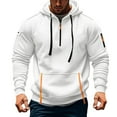 thumbnail image 4 of Huankd Quarter Zip Men Hoodie Long Sleeve Tactical Hoodies 1/4 Zip Pullover Work Workout Athletic Sweatshirts White XL, 4 of 4