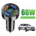 thumbnail image 3 of Cargador de Coche 4 Puertos FLhrweasw Pantalla Digital LED Adaptador Carga Rápida Estilo 3, 3 of 9