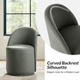 thumbnail image 6 of Swivel Barrel Dining Chairs Set of 6 Kitchen Fabric Upholstered Dining Room Chairs Living Room Grey, 6 of 8