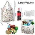 thumbnail image 3 of 5 Pack Foldable Shopping Bag,White Christmas Gnome Pattern Reusable Grocery Bags with Pockets,Large Reusable Tote Bags with Handles Waterproof & Lightweight, 3 of 6