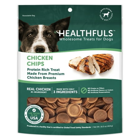 UPC: 0076158088030 | Healthfuls Chicken Chips 16 oz – Healthy Protein Rich Treats for Dogs – Dog Chews