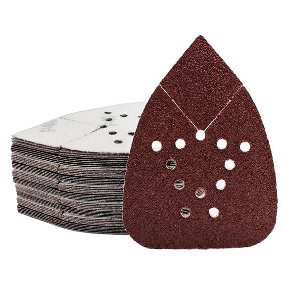 SATC 50Pcs Mouse Sanding Pads Hook and Loop Sandpaper 220 Grit for Polishing Wood/Metal